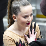 An athlete competing in athletic event sports