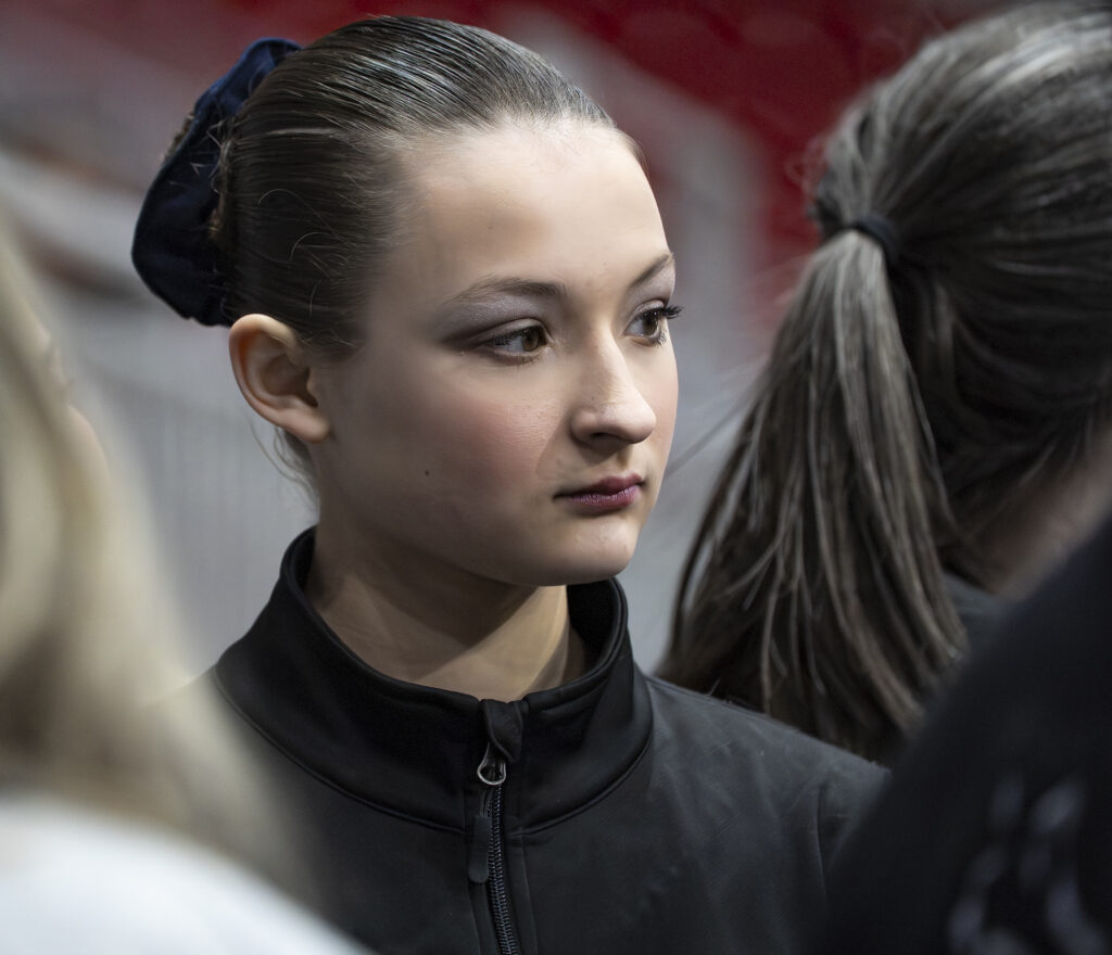 Two athletes competing in athletic event sports