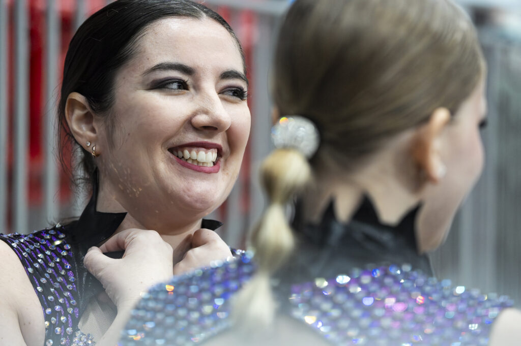 Two athletes competing in athletic event sports