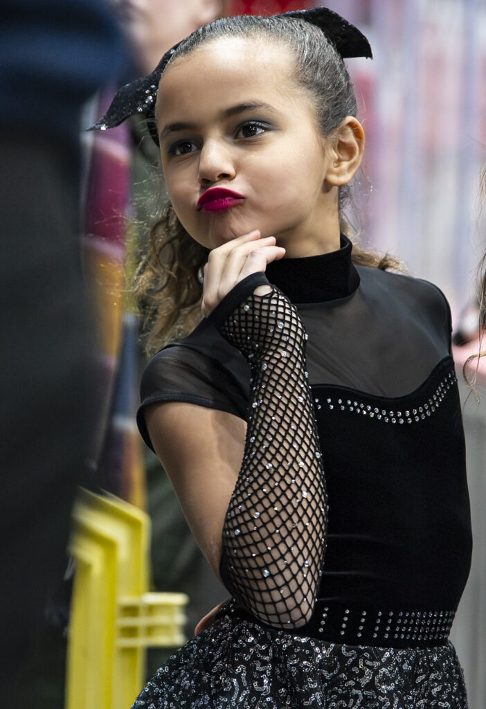 An athlete competing in athletic event sports