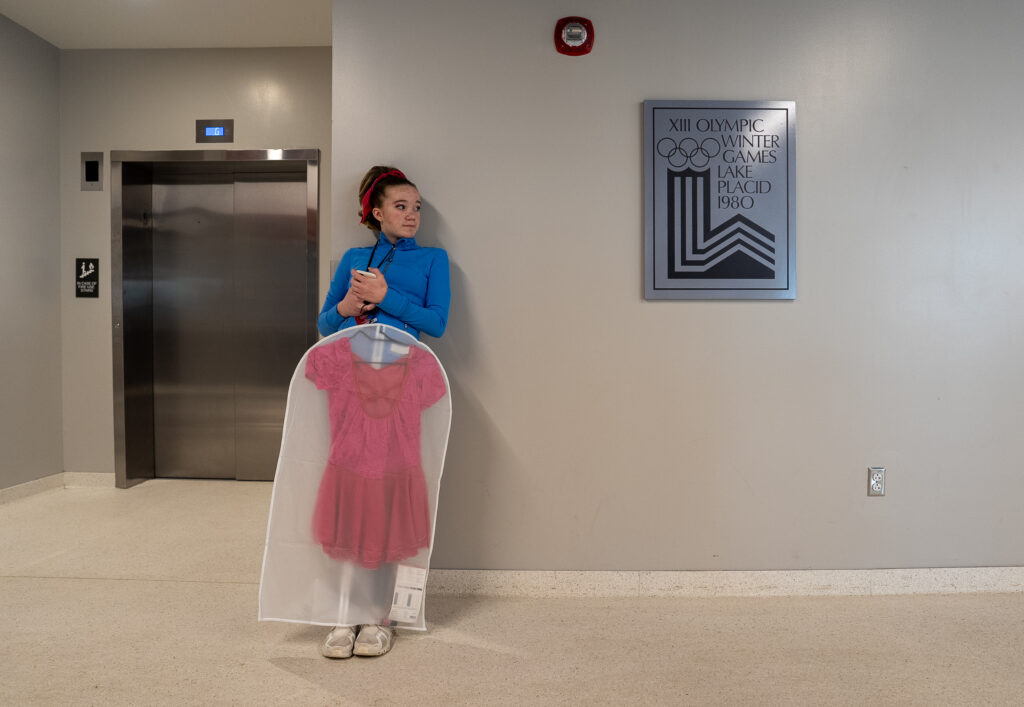 An athlete competing in athletic event sports