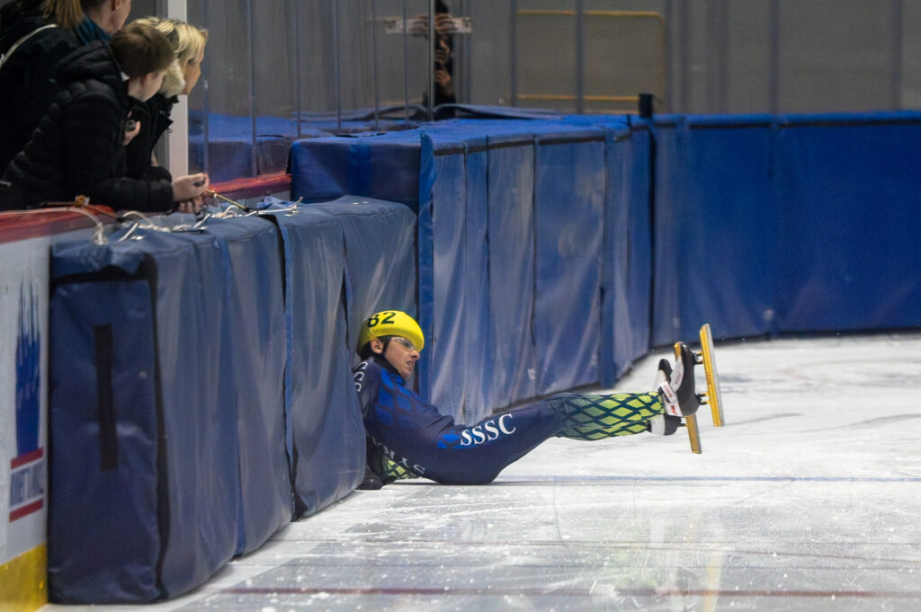A group of athletes competing in athletic event sports with helmet